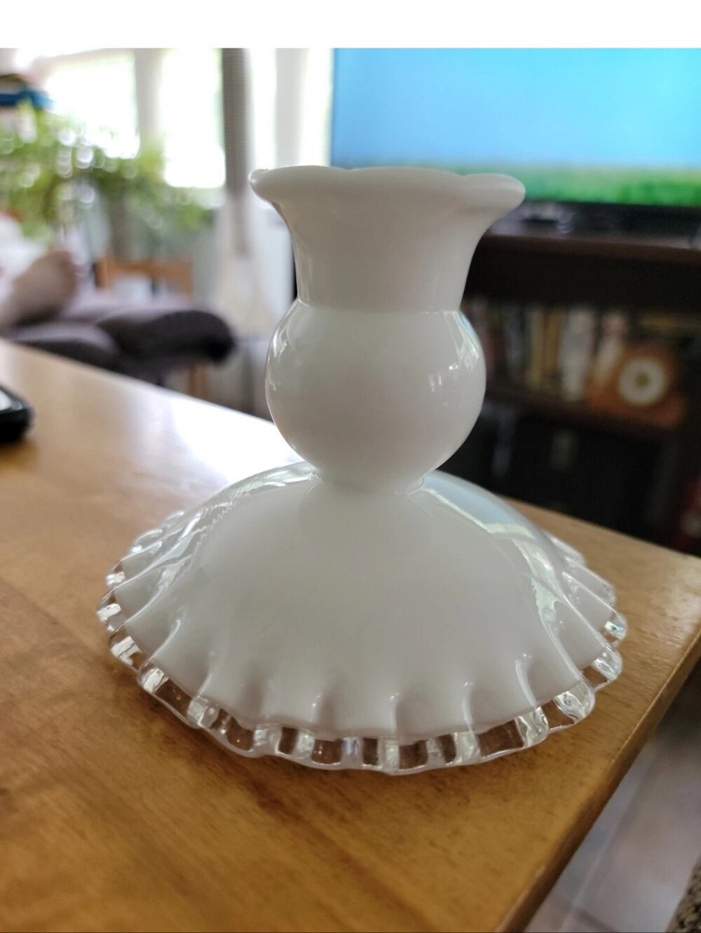 Fenton Silver Crest Single Light Candlestick 4" Tall -